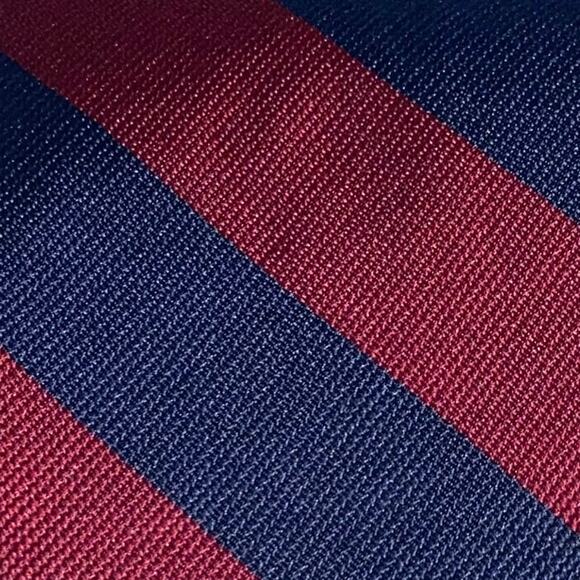Jonathan Stewart Neck Tie Red Blue Stripe Silk USA 61x3.75 Preppy Suit Career - Picture 3 of 7